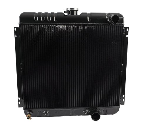 Cold Case Night Rider Series Performance Aluminum Radiators FOM561AB Radiator, Performance, Aluminum, Black, Downflow, 2 Row, Transmission Cooler, Ford, Each