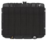 Cold Case Night Rider Series Performance Aluminum Radiators FOM587AB Radiator, Performance, Aluminum, Black, Downflow, 2 Row, Transmission Cooler, With A/C, Ford, Each thumbnail 2