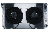 Cold Case Performance Aluminum Radiator Modules for 1970-1981 FIREBIRD - GPF18AK Radiator, Performance, Module, Aluminum, Polished, Crossflow, 2 Row, Transmission Cooler, Dual 12 in. Fans, Pontiac, Kit thumbnail 2