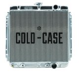 Cold Case Performance Aluminum Radiators FOM561A Radiator, Performance, Aluminum, Polished, Downflow, 2 Row, Transmission Cooler, Ford, Mustang, Each thumbnail 1