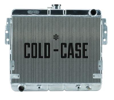 Cold Case Performance Aluminum Radiators for 1975-1978 MUSTANG II - FOM586A Radiator, Performance, Aluminum, Polished, Downflow, 2 Row, Transmission Cooler, Ford, Mustang, Each