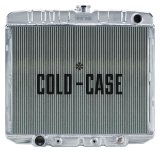 Cold Case Performance Aluminum Radiators for 1966-1967 FAIRLANE - FOF585A Radiator, Performance, Aluminum, Polished, Downflow, 2 Row, Transmission Cooler, Ford, Fairlane, Each thumbnail 1