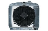 Cold Case Performance Aluminum Radiator Modules CHT563AK Radiator, Performance, Module, Aluminum, Polished, Downflow, 2 Row, Transmission Cooler, Single Fan, Chevy, L6, Kit thumbnail 2