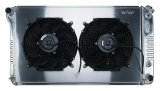 Cold Case Performance Aluminum Radiator Modules GMA42ASK Radiator, Exact-Fit Module, Aluminum, Polished, Crossflow, 2 Row, Transmission Cooler, Dual 14 in. Fans, Kit thumbnail 1