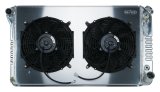 Cold Case Performance Aluminum Radiator Modules GMT558AK Radiator, Performance, Module, Aluminum, Polished, Crossflow, 2 Row, Transmission Cooler, Dual 12 in. Fans, Chevy, GMC, Kit thumbnail 1