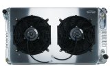 Cold Case Performance Aluminum Radiator Modules GMT558AK Radiator, Performance, Module, Aluminum, Polished, Crossflow, 2 Row, Transmission Cooler, Dual 12 in. Fans, Chevy, GMC, Kit thumbnail 2