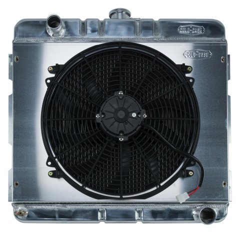 Cold Case Performance Aluminum Radiator Modules for 1971-1972 VALIANT, DUSTER, 1970-1972 DART - MOP755K Radiator, Performance, Module, Aluminum, Polished, Downflow, 2 Row, Single 16 in. Fan, Dodge, Plymouth, Small Block, Kit