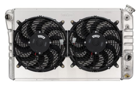 Cold Case Radiators CHV719AK 84-90 Corvette Aluminum Radiator Dual 12 Inch Fan Kit