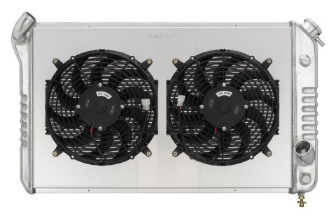 Cold Case Radiators CHV716AK 73-76 Corvette Aluminum Radiator Dual 12 Inch Fan Kit