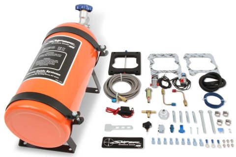 NOS Sniper Nitrous Systems 07004NOS Oxide System, Sniper, Wet, 100-150 hp, 10 lb. Bottle, Orange, Spread Bore, 4-Barrel, Kit