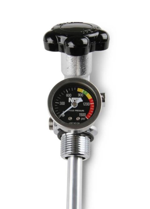 NOS Super Hi-Flo Bottle Valve Assemblies 16340ABNOS Nitrous Valve, 15 lbs. and 20 lbs. Bottle, Hi-Flow Valve, Siphon Tube, Black Pressure Gauge, Kit thumbnail 4