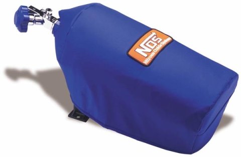 NOS Nitrous Bottle Blankets 14165NOS Blanket, Nylon, Blue, Logo, Fits 7 in. Diameter, 10 lb. Bottle, Each thumbnail 2