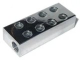 NOS Distribution Blocks 16750-C-SNOS Block, Nitrous Oxide, Siamese, Billet Aluminum, Polished, Dual Inlets/Sixteen Outlets, Each thumbnail 2