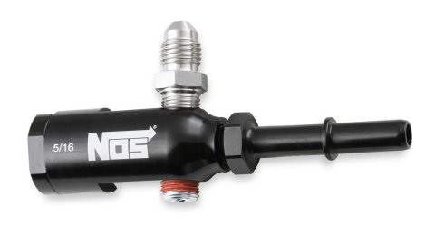 NOS Late Model Billet Fuel Line Adapters 17003NOS Adapter, Aluminum, Black Anodized, Rail, 5/16 in. Tube, 1/8 in. Ports, Each thumbnail 7