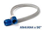NOS Stainless Steel Braided Hoses 15270NOS Hose, Steel, -4 AN Female End, Blue, -4 AN Female End, Blue, 8 ft. Length, Each thumbnail 2