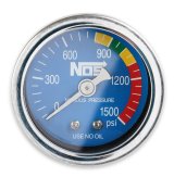 NOS Nitrous Pressure Gauges 15924NOS Gauge, Pressure, 0-1,500 psi, 1 1/2 in., Analog, Mechanical, Blue Face, Each thumbnail 2