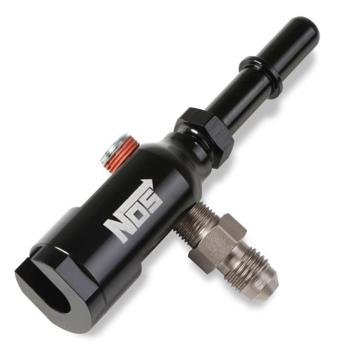 NOS Late Model Billet Fuel Line Adapters 17002NOS Adapter, Aluminum, Black Anodized, Rail, 3/8 in. Tube, 1/8 in. Ports, Each thumbnail 8
