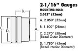 NOS Analog Standalone Gauges 15945NOS Gauges, Gauges, Air/Fuel Ratio - Wideband, 8:5-1 - 18:1 Air/Fuel Ratio, 2 1/16 in., Black Face, White Numbers, Black Bezel, Kit thumbnail 4