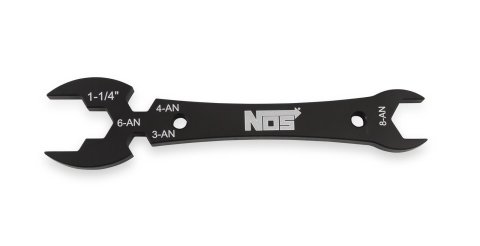 NOS Nitrous Oxide Bottle Nut Wrenches 16132NOS Wrench, For Nuts, Aluminum, Black Anodized, Additional -3 AN, -4 AN, -6 AN and -8 AN Openings, Each