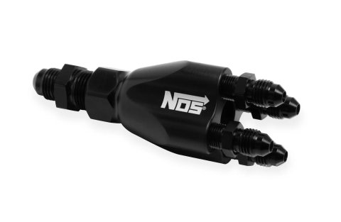 NOS Distribution Blocks 16752NOS Block, Nitrous Oxide, Showerhead, Aluminum, Black Anodized, Includes Fittings, Single Inlet/Four Outlets, Each thumbnail 3