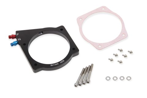 NOS OEM Fuel Injection Plates 13437NOS Nitrous Plate, Plate, Black, Wet, 0.500 in. Thick, GM, LS Throttle Body, Kit thumbnail 2