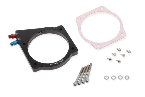 NOS OEM Fuel Injection Plates 13437NOS Nitrous Plate, Plate, Black, Wet, 0.500 in. Thick, GM, LS Throttle Body, Kit thumbnail 3