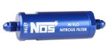 NOS Nitrous and Fuel Filters 15551NOS Filter, In-Line, -4 AN to -4 AN, 140 Micron, Billet Aluminum, Blue Anodized, Each thumbnail 1