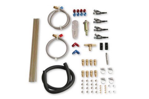 NOS Custom Nitrous Plumbing Kits 0030NOS Oxide Kit, Custom, R2 Type, Natural Steel Line, Fogger 2 Nozzles, Kit thumbnail 1
