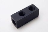 NOS Distribution Blocks 16710NOS Block, Nitrous Oxide, Rectangle, Billet Aluminum, Black Anodized, Single Inlet/Four Outlets, Each thumbnail 1