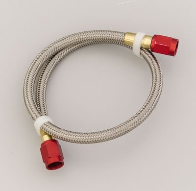 NOS Stainless Steel Braided Hoses 15341NOS Hose, Steel, -4 AN Female End, Red, -3 AN Female End, Red, 12 in. Length, Each thumbnail 1