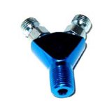 NOS Specialty Y-Fittings 17255NOS Fitting, Y, -3 AN, -3 AN, 1/8 in. NPT, Aluminum, Blue Anodized, Each thumbnail 2
