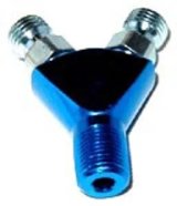 NOS Specialty Y-Fittings 17255NOS Fitting, Y, -3 AN, -3 AN, 1/8 in. NPT, Aluminum, Blue Anodized, Each thumbnail 3