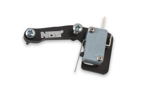NOS Billet Microswitch Bracket Kits 16512NOS Nitrous Activation Switch, Switch and Bracket, Black Anodized, Logo, Holley 4150, Kit thumbnail 1