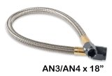 NOS Stainless Steel Braided Hoses 15345BNOS Hose, Steel, -4 AN Female End, Black, -3 AN Female End, Black, 18 in. Length, Each thumbnail 3