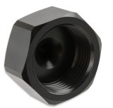NOS Bottle Nut Adapters 16221NOS Nitrous Nut, Aluminum, Black Anodized, 1 in. Female to -4 AN Male, Each thumbnail 1