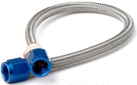 NOS Stainless Steel Braided Hoses 15240NOS Hose, Steel, -4 AN Female End, Blue, -4 AN Female End, Blue, 36 in. Length, Each thumbnail 2