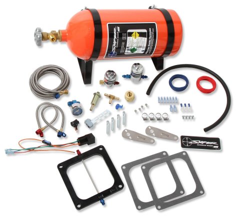 NOS Sniper Nitrous Systems 07003NOS Oxide System, Sniper, Wet, 250 hp, 10 lb. Bottle, Orange, Dominator, 4-Barrel, Kit