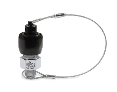 NOS Safety Blow-Off Caps 16169BNOS Nitrous Adapter; Nitrous Bottle Racer Adapter; -8 AN, 2nd/3rd Generation Hi-Flo/Super, Black, Each thumbnail 4
