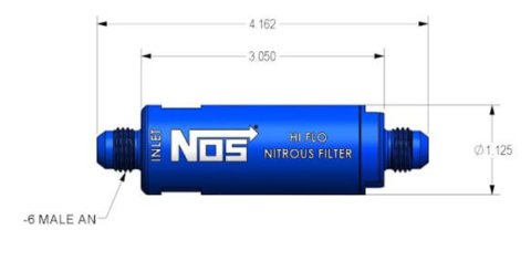 NOS Nitrous and Fuel Filters 15557NOS Filter, In-Line, -6 AN to -6 AN, 140 Micron, Billet Aluminum, Blue Anodized, Each thumbnail 6