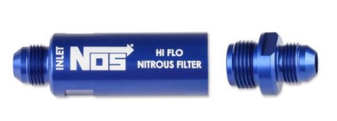 NOS Nitrous and Fuel Filters 15557NOS Filter, In-Line, -6 AN to -6 AN, 140 Micron, Billet Aluminum, Blue Anodized, Each thumbnail 8