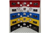 Dominator Curved Dashes DOM-910-BL Dash, Style, Plastic, 4-Gauge, Blue, Each thumbnail 1