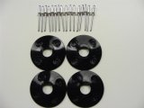 Dominator Hood Pin Scuff Plates DOM-1202-BK Black - 4 and 16 rivets thumbnail 1