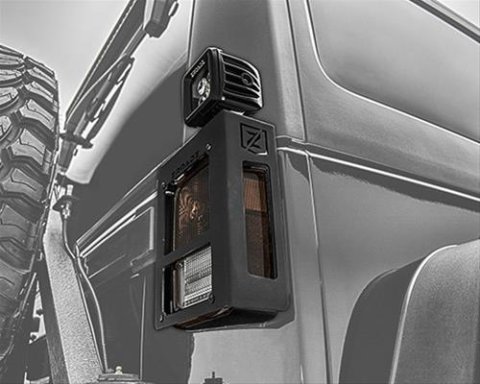 ZROADZ Auxiliary Light Mounting Brackets for 2007-2018 WRANGLER, 2018 WRANGLER JK - Z384811 2007-2017 JEEP : Tail Protectot with LED Pod Mount to mount 3" Zroadz Cube Pod Work Lights or Similar Style illuminat thumbnail 1