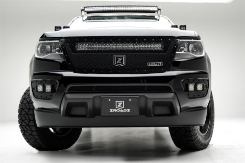 ZROADZ Auxiliary Light Mounting Brackets for 2015-2020 CANYON, COLORADO - Z332671 2015-2016 CHEVROLET COLORADO: Front Roof LED Bar Mounts To Mount One 40" Zroadz Straight OR Curved LED Bar or similar style thumbnail 2