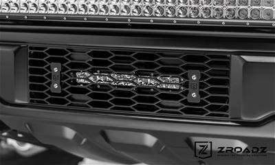 ZROADZ - Grilles and Grille Inserts for 2017-2020 F-150 Z415661-KIT 2017 Ford Raptor OEM Lower LED Light Bar Mounts (Black) Includes (1) 10" Slim Single Row LED Light Bar Wire Harness- Install thumbnail 3