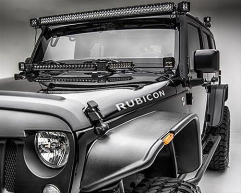 ZROADZ Auxiliary Light Mounting Brackets for 2007-2018 WRANGLER, 2018 WRANGLER JK - Z334811 Brackets, Front, Sides, Jeep, JK, Fits 3 in. Cubes, Pair thumbnail 1