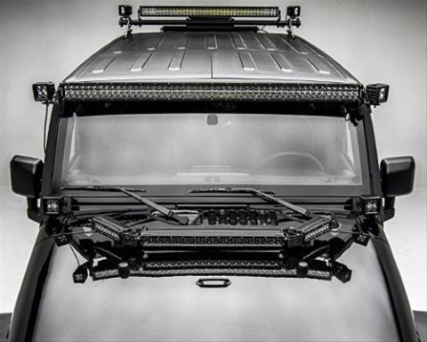 ZROADZ Auxiliary Light Mounting Brackets for 2007-2018 WRANGLER, 2018 WRANGLER JK - Z334811 Brackets, Front, Sides, Jeep, JK, Fits 3 in. Cubes, Pair thumbnail 3