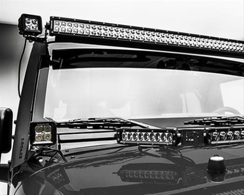 ZROADZ Auxiliary Light Mounting Brackets for 2007-2018 WRANGLER, 2018 WRANGLER JK - Z374814 2007-2017 JEEP : A Pillar Lower Pod Style LED Bar Mounts (Add to A Pillar # Z374811 or use stand alone) thumbnail 3