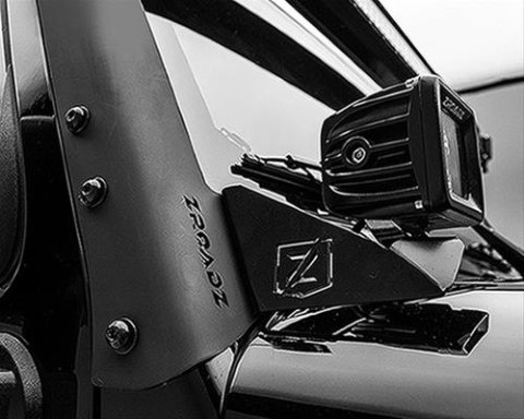 ZROADZ Auxiliary Light Mounting Brackets for 2007-2018 WRANGLER, 2018 WRANGLER JK - Z374814 2007-2017 JEEP : A Pillar Lower Pod Style LED Bar Mounts (Add to A Pillar # Z374811 or use stand alone) thumbnail 5
