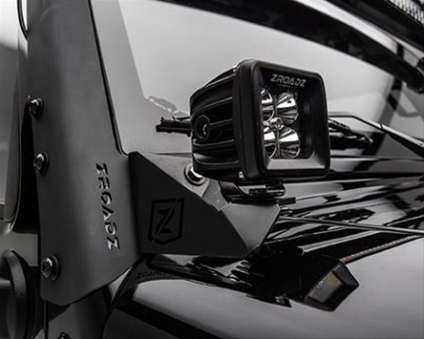 ZROADZ Auxiliary Light Mounting Brackets for 2007-2018 WRANGLER, 2018 WRANGLER JK - Z374814 2007-2017 JEEP : A Pillar Lower Pod Style LED Bar Mounts (Add to A Pillar # Z374811 or use stand alone) thumbnail 6